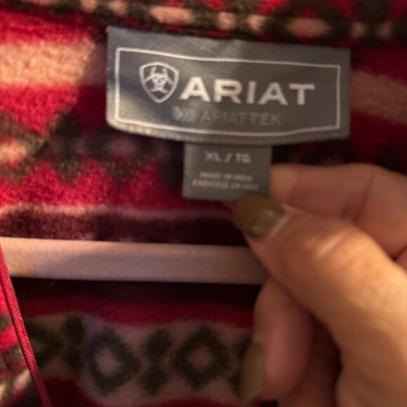 Ariat Red multi color Tunderbird Fleece Zippered Pullover - Picture 5 of 5